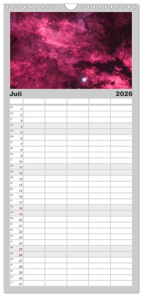 Produktbild: Familienplaner 2026 - Wunder der Milchstra&szlig;e mit 5 Spalten (Wandkalender, 21 x 45 cm) CALVENDO