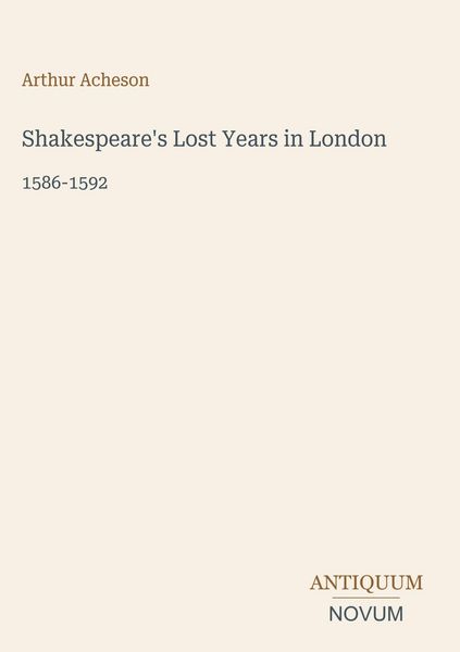 Produktbild: Shakespeare's Lost Years in London