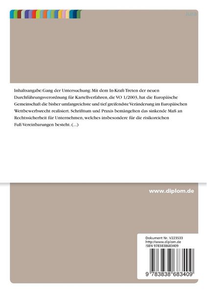 Produktbild: Rechtssicherheit bei Forschungs- und Entwicklungskooperationen nach &Auml;nderung der Durchf&uuml;hrungsvorschriften durch die VO 1/2003