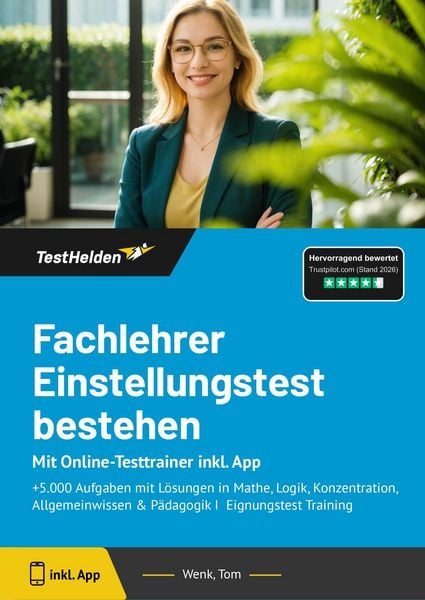 Produktbild: Fachlehrer Einstellungstest bestehen: Mit Online-Testtrainer inkl. App