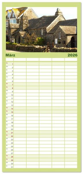 Produktbild: Familienplaner 2026 - Cornwall im Fr&uuml;hling mit 5 Spalten (Wandkalender, 21 x 45 cm) CALVENDO