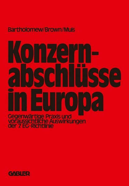 Produktbild: Konzernabschl&uuml;sse in Europa