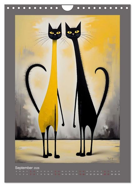 Produktbild: Buntes Katzenvolk (Wandkalender 2026 DIN A4 hoch), CALVENDO Monatskalender