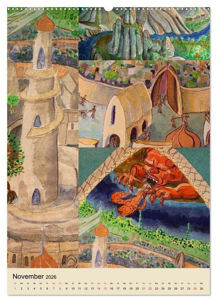 Produktbild: Thilia. Reise durch Mittelerde. Acrylmalerei von Michael Weiler. (Wandkalender 2026 DIN A2 hoch), CALVENDO Monatskalender