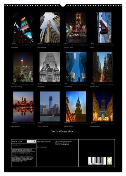 Produktbild: Vertical New York (hochwertiger Premium Wandkalender 2026 DIN A2 hoch), Kunstdruck in Hochglanz