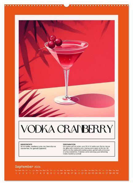 Produktbild: Classic Cocktails (Wall Calendar 2026 DIN A2 portrait), CALVENDO 12 Month Wall Calendar