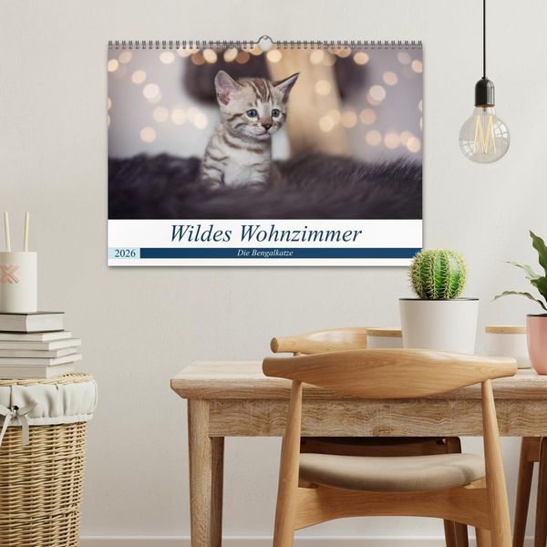 Produktbild: Wildes Wohnzimmer - Die Bengalkatze (Wandkalender 2026 DIN A3 quer), CALVENDO Monatskalender