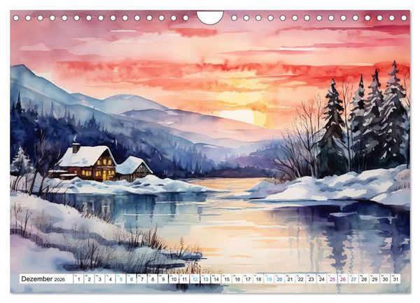 Produktbild: Aquarelltr&auml;ume am See (Wandkalender 2026 DIN A4 quer), CALVENDO Monatskalender