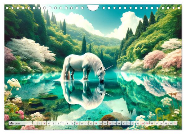 Produktbild: Mystische Einh&ouml;rner - Jahreszeiten im Einhornland (Wandkalender 2026 DIN A4 quer), CALVENDO Monatskalender