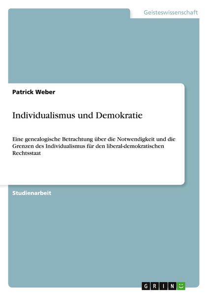 Produktbild: Individualismus und Demokratie