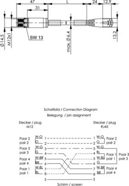 Produktbild: Teleg&auml;rtner 100017240 Verbindungsleitung Stecker 2m 1St.