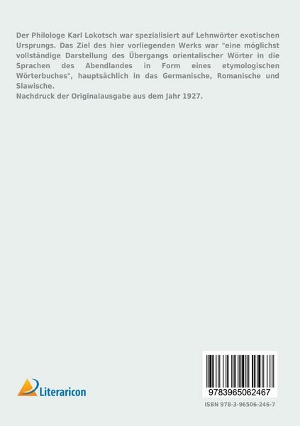 Produktbild: Etymologisches W&ouml;rterbuch der europ&auml;ischen W&ouml;rter orientalischen Ursprungs