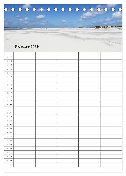 Produktbild: Urlaubsparadies Amrum / Familienplaner (Tischkalender 2026 DIN A5 hoch), CALVENDO Monatskalender