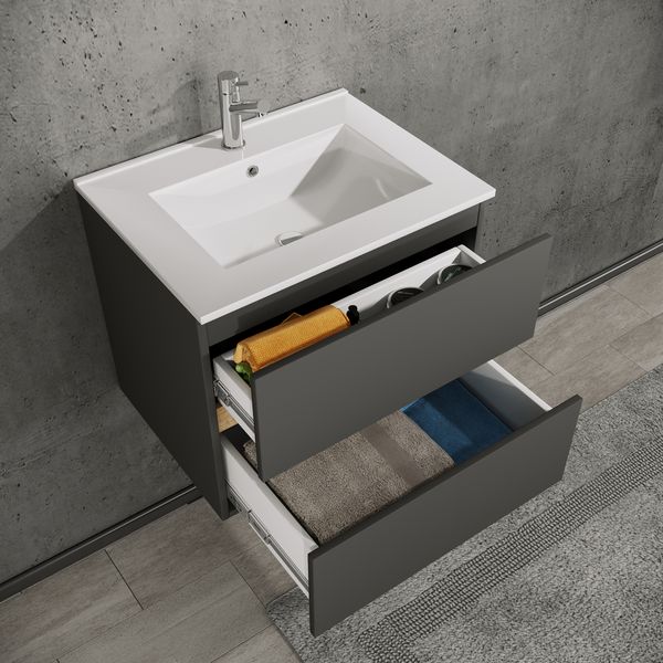 Produktbild: 4 tlg. Badm&ouml;bel-Set mit Waschbecken Cosila-I 61 cm