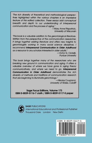 Produktbild: Interpersonal Communication in Older Adulthood