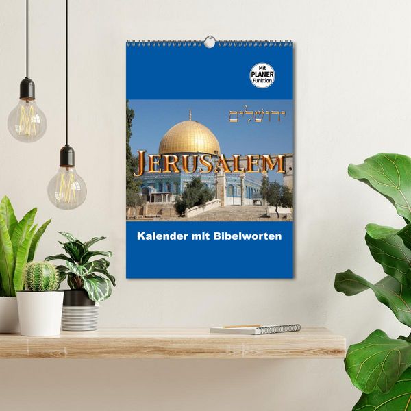 Produktbild: Jerusalem Kalender mit Bibelworten und Planer! (Wandkalender 2026 DIN A3 hoch), CALVENDO Monatskalender