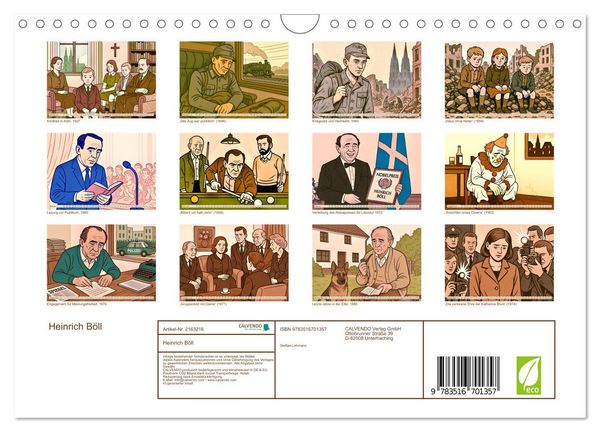 Produktbild: Heinrich B&ouml;ll (Wandkalender 2026 DIN A4 quer), CALVENDO Monatskalender