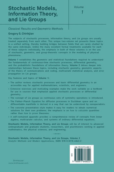 Produktbild: Stochastic Models, Information Theory, and Lie Groups, Volume 1
