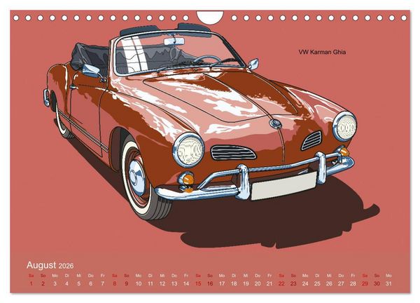 Produktbild: Made in Germany - Illustrationen deutscher Oldtimer (Wandkalender 2026 DIN A4 quer), CALVENDO Monatskalender