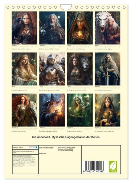 Produktbild: Die Anderwelt. Mystische Sagengestalten der Kelten (Wandkalender 2026 DIN A4 hoch), CALVENDO Monatskalender