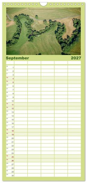 Produktbild: Familienplaner 2027 - Oberfranken aus der Vogelperspektive mit 5 Spalten (Wandkalender, 21 x 45 cm) CALVENDO