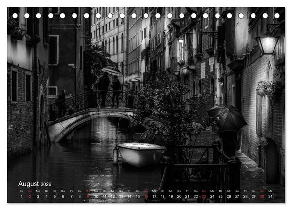 Produktbild: Venedig - Licht und Schatten (Tischkalender 2026 DIN A5 quer), CALVENDO Monatskalender