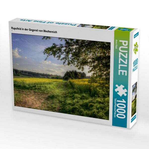CALVENDO Puzzle Rapsfeld in der Gegend von Mechernich | 1000 Teile Lege-Größe 64x48cm Foto-Puzzle für glückliche Stunden