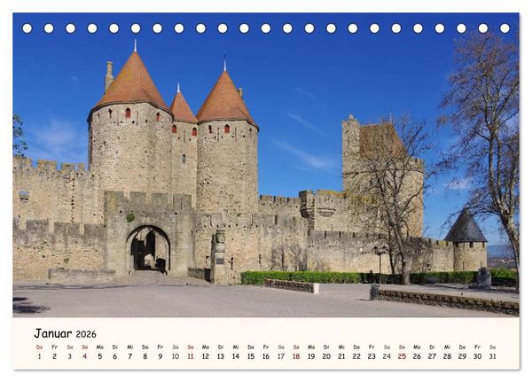 Produktbild: Cite von Carcassonne - Zeitreise ins Mittelalter (Tischkalender 2026 DIN A5 quer), CALVENDO Monatskalender