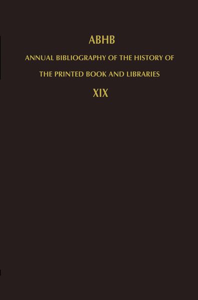 Produktbild: Annual Bibliography of the History of the Printed Book and Libraries