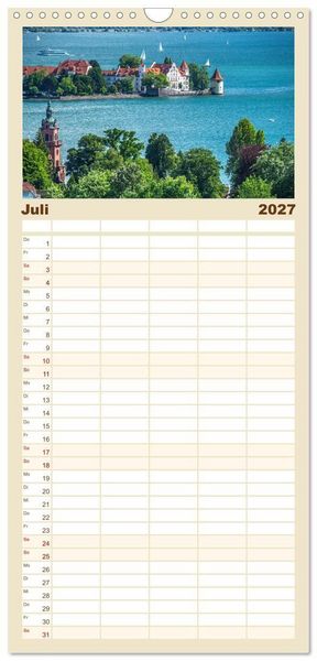 Produktbild: Familienplaner 2027 - Insel Lindau - Bayerische Perle im Bodensee mit 5 Spalten (Wandkalender, 21 x 45 cm) CALVENDO