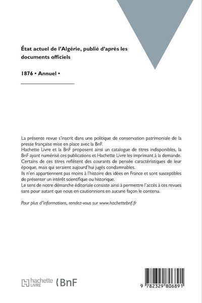 Produktbild: &Eacute;tat actuel de l'Alg&eacute;rie, publi&eacute; d'apr&egrave;s les documents officiels