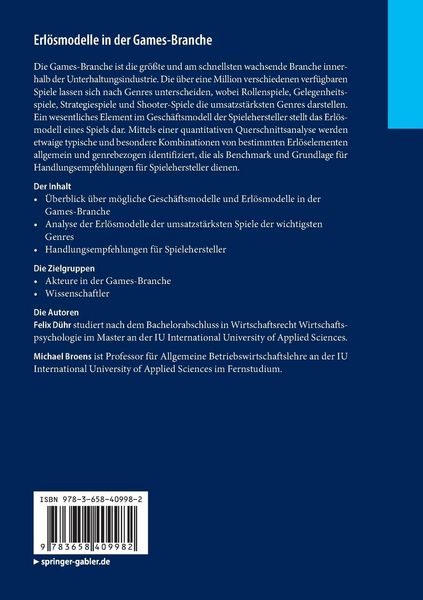 Produktbild: Erl&ouml;smodelle in der Games-Branche
