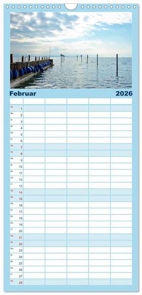 Produktbild: Familienplaner 2026 - Ein Jahr am BODENSEE mit 5 Spalten (Wandkalender, 21 x 45 cm) CALVENDO