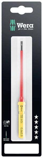 Produktbild: Wera Kraftform Kompakt VDE 60 i 0,6x3,5x157mm TIE SB Elektriker Schlitz Wechselklinge 3.5mm