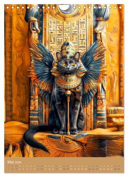 Produktbild: &Auml;gyptens Katzen - G&ouml;ttliche Eleganz im Stile der Pharaonen (Wandkalender 2026 DIN A4 hoch), CALVENDO Monatskalender