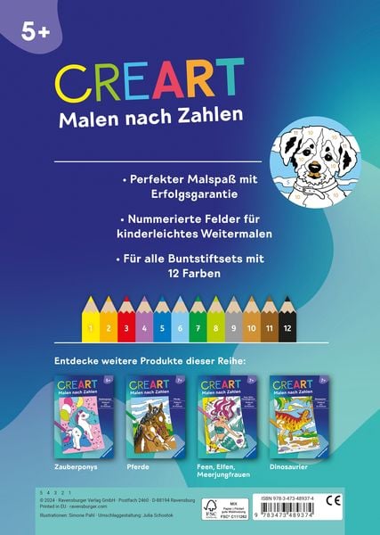 Produktbild: CreArt Malen nach Zahlen ab 5: Tierkinder