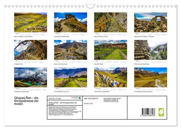 Produktbild: Qhapaq &Ntilde;an - die K&ouml;nigsstrasse der Anden (Wandkalender 2026 DIN A3 quer), CALVENDO Monatskalender