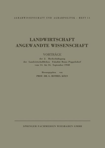 Produktbild: Landwirtschaft Angewandte Wissenschaft