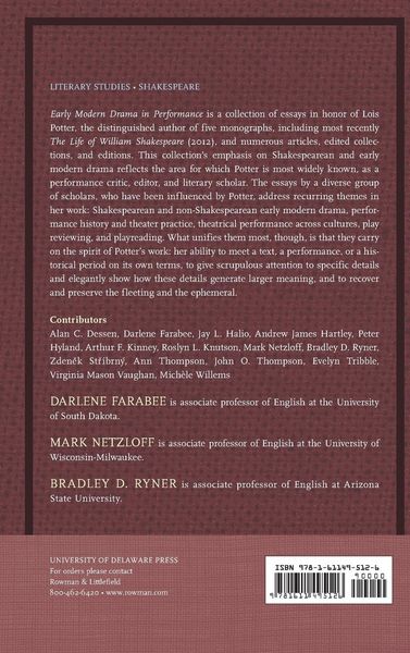 Produktbild: Early Modern Drama in Performance