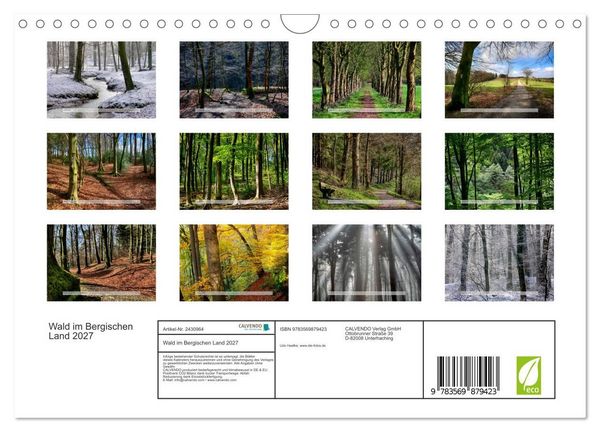 Produktbild: Wald im Bergischen Land 2027 (Wandkalender 2027 DIN A4 quer), CALVENDO Monatskalender