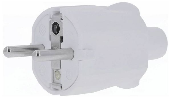 Produktbild: AS Schwabe 62221 Schutzkontaktstecker PVC 230V Wei&szlig; IP20
