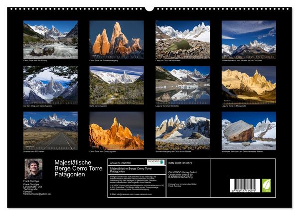 Produktbild: Majest&auml;tische Berge Cerro Torre Patagonien (hochwertiger Premium Wandkalender 2026 DIN A2 quer), Kunstdruck in Hochglanz