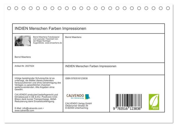 Produktbild: INDIEN Menschen Farben Impressionen (Tischkalender 2026 DIN A5 quer), CALVENDO Monatskalender
