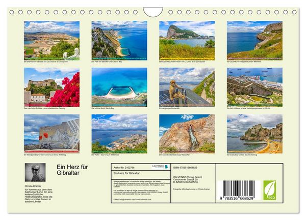 Produktbild: Ein Herz f&uuml;r Gibraltar (Wandkalender 2026 DIN A4 quer), CALVENDO Monatskalender