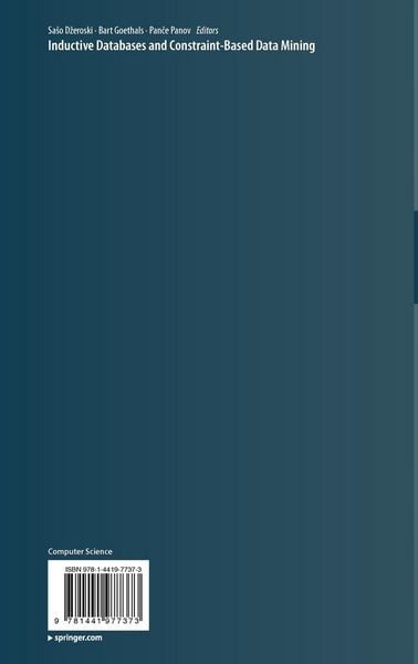 Produktbild: Inductive Databases and Constraint-Based Data Mining