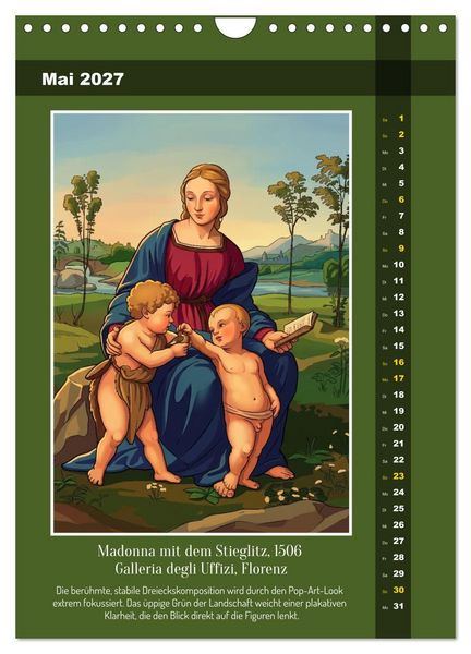 Produktbild: Raffael 2.0, Renaissance-Madonnen als Graphic Novel (Wandkalender 2027 DIN A4 hoch), CALVENDO Monatskalender