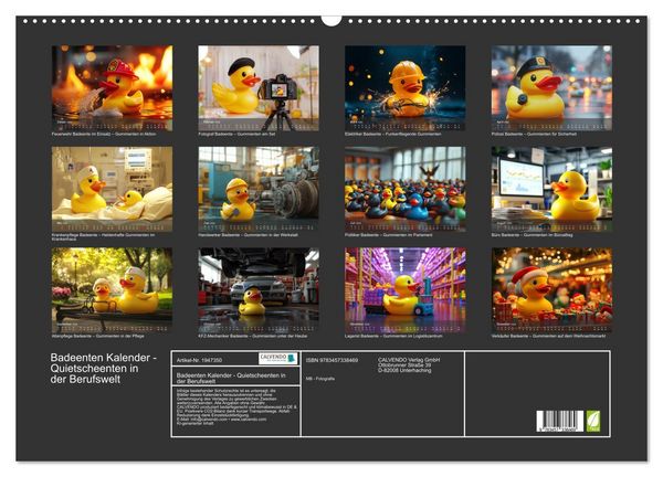 Produktbild: Badeenten Kalender - Quietscheenten in der Berufswelt (Wandkalender 2026 DIN A2 quer), CALVENDO Monatskalender