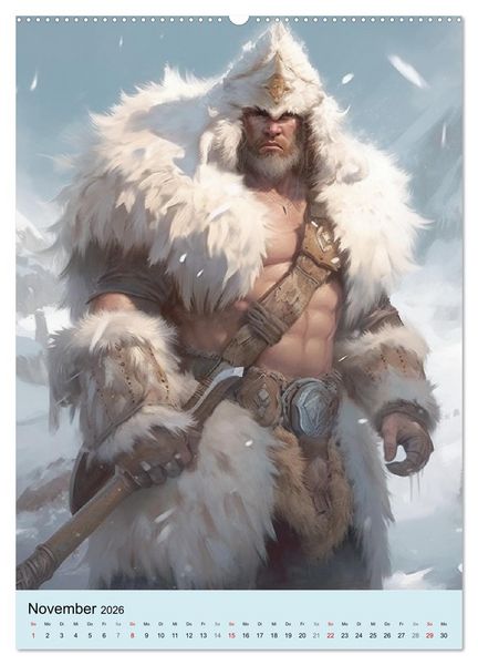 Produktbild: Fantasy Krieger. B&auml;renk&auml;mpfer aus dem Norden (hochwertiger Premium Wandkalender 2026 DIN A2 hoch), Kunstdruck in Hochglanz