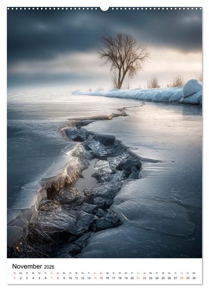 Produktbild: Wintermomente - Natur im wei&szlig;en Kleid (hochwertiger Premium Wandkalender 2026 DIN A2 hoch), Kunstdruck in Hochglanz
