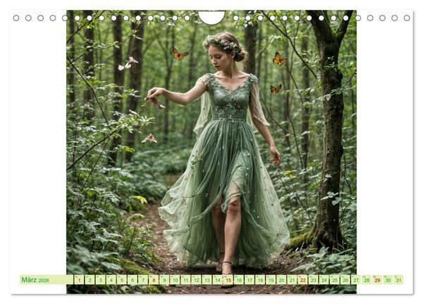 Produktbild: Feenfl&uuml;gel und L&auml;cheln KI - Die zauberhafte Welt der Feenkinder (Wandkalender 2026 DIN A4 quer), CALVENDO Monatskalender